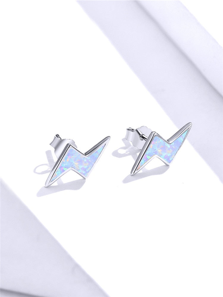 Mico | Lightning Silver Stud Earrings