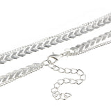 Koka | Silver Double Layer Chain Choker Necklace