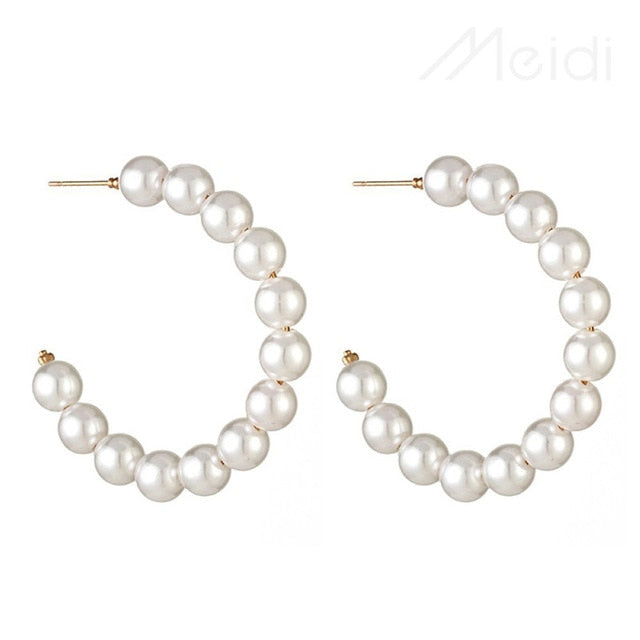 Incy | Semi-Hoop Pearl Earrings