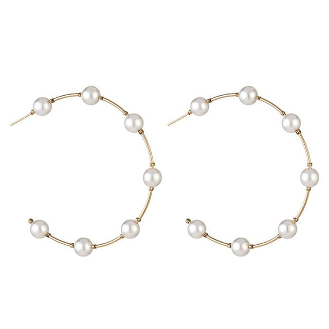 Parle | Separated Pearl Semi-Hoop Earrings